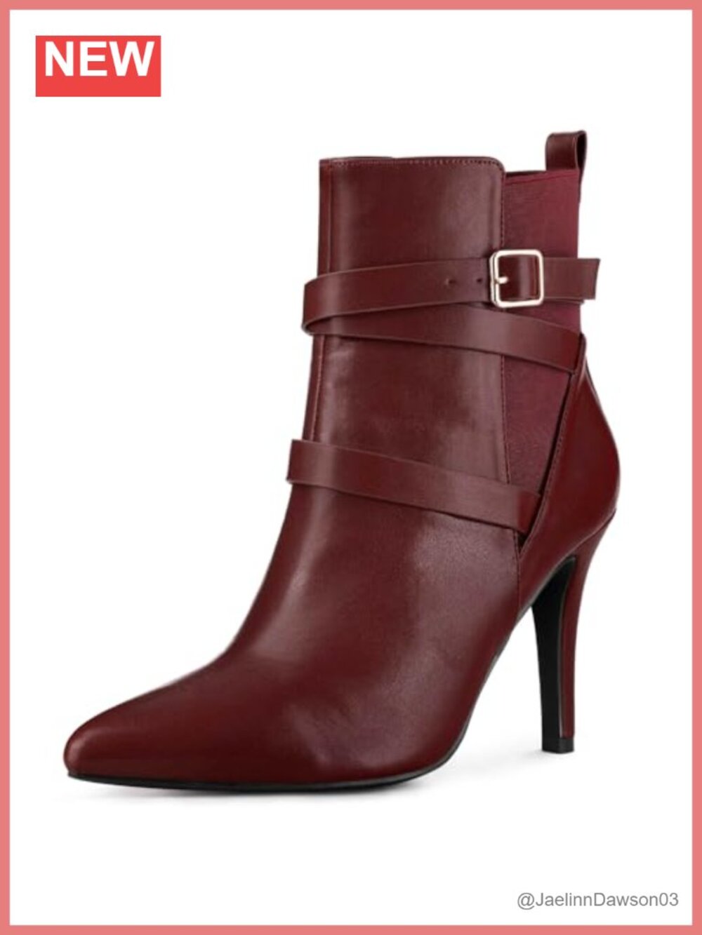 Perphy Women's Pointed Toe Stiletto Heel Chelsea Ankle Boots Faux Leather